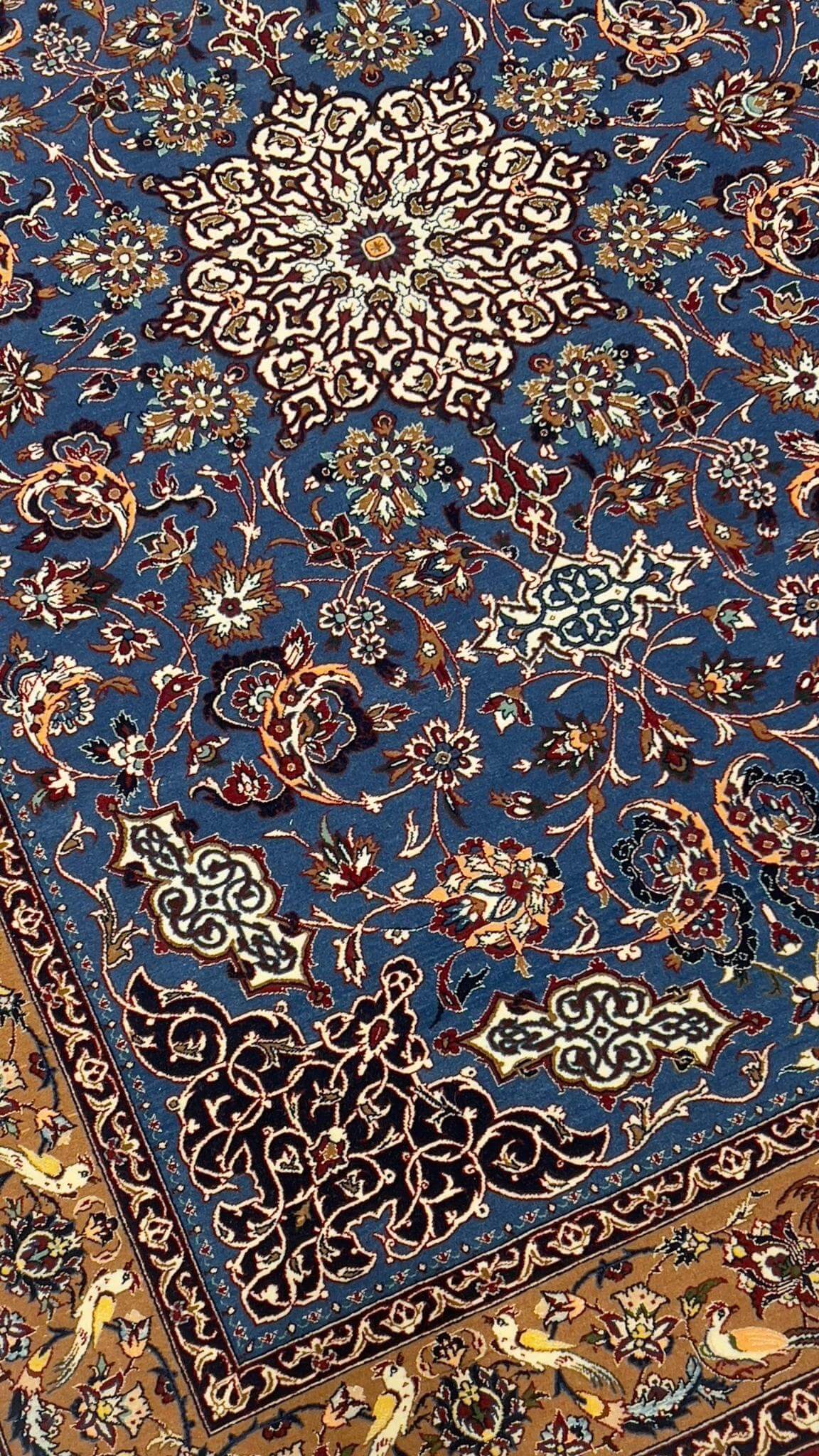 High-quality Seirafian rug with elegant floral designs and vibrant colors.